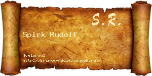 Spirk Rudolf névjegykártya